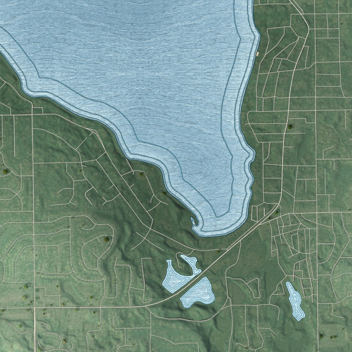 Close-up of the map of Grant, Minnesota print showing street and building detail