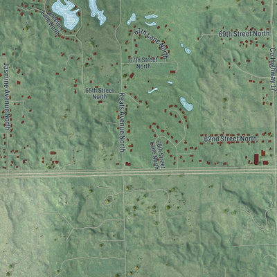 Second close-up of the map of Grant, Minnesota print showing more streets and buildings