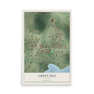 Map of Green Isle, Minnesota, 12 x 18 inch unframed archival matte print