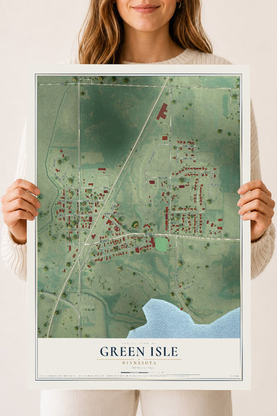 Map of Green Isle, Minnesota, 18 x 24 inch unframed archival matte print
