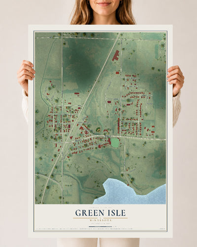 Map of Green Isle, Minnesota, 24 x 36 inch unframed archival matte print