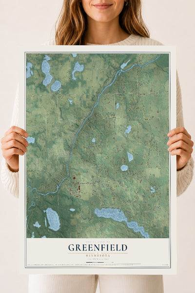 Map of Greenfield, Minnesota, 18 x 24 inch unframed archival matte print