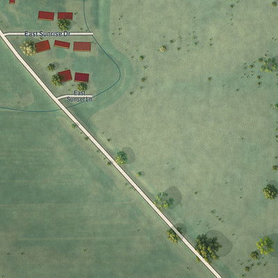 Second close-up of the map of Greenwald, Minnesota print showing more streets and buildings