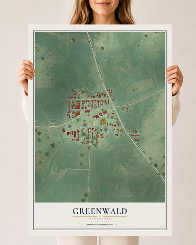 Map of Greenwald, Minnesota, 24 x 36 inch unframed archival matte print