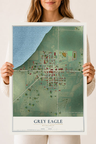 Map of Grey Eagle, Minnesota, 18 x 24 inch unframed archival matte print