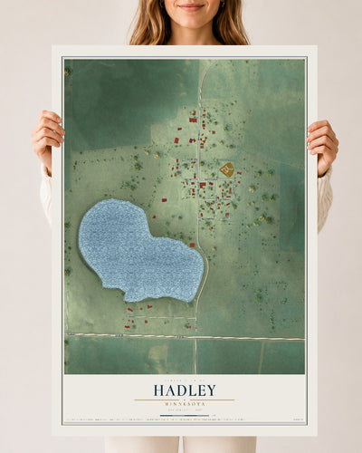 Map of Hadley, Minnesota, 24 x 36 inch unframed archival matte print