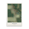 Map of Hallock, Minnesota, 12 x 18 inch unframed archival matte print