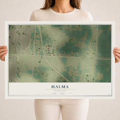 Map of Halma, Minnesota, 18 x 24 inch unframed archival matte print