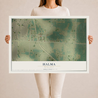 Map of Halma, Minnesota, 24 x 36 inch unframed archival matte print