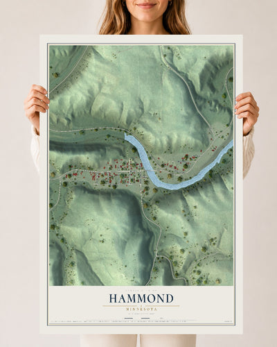 Map of Hammond, Minnesota, 24 x 36 inch unframed archival matte print