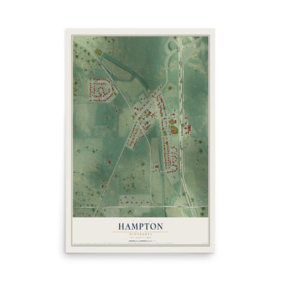 Map of Hampton, Minnesota, 12 x 18 inch unframed archival matte print
