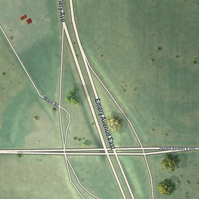 Second close-up of the map of Hampton, Minnesota print showing more streets and buildings