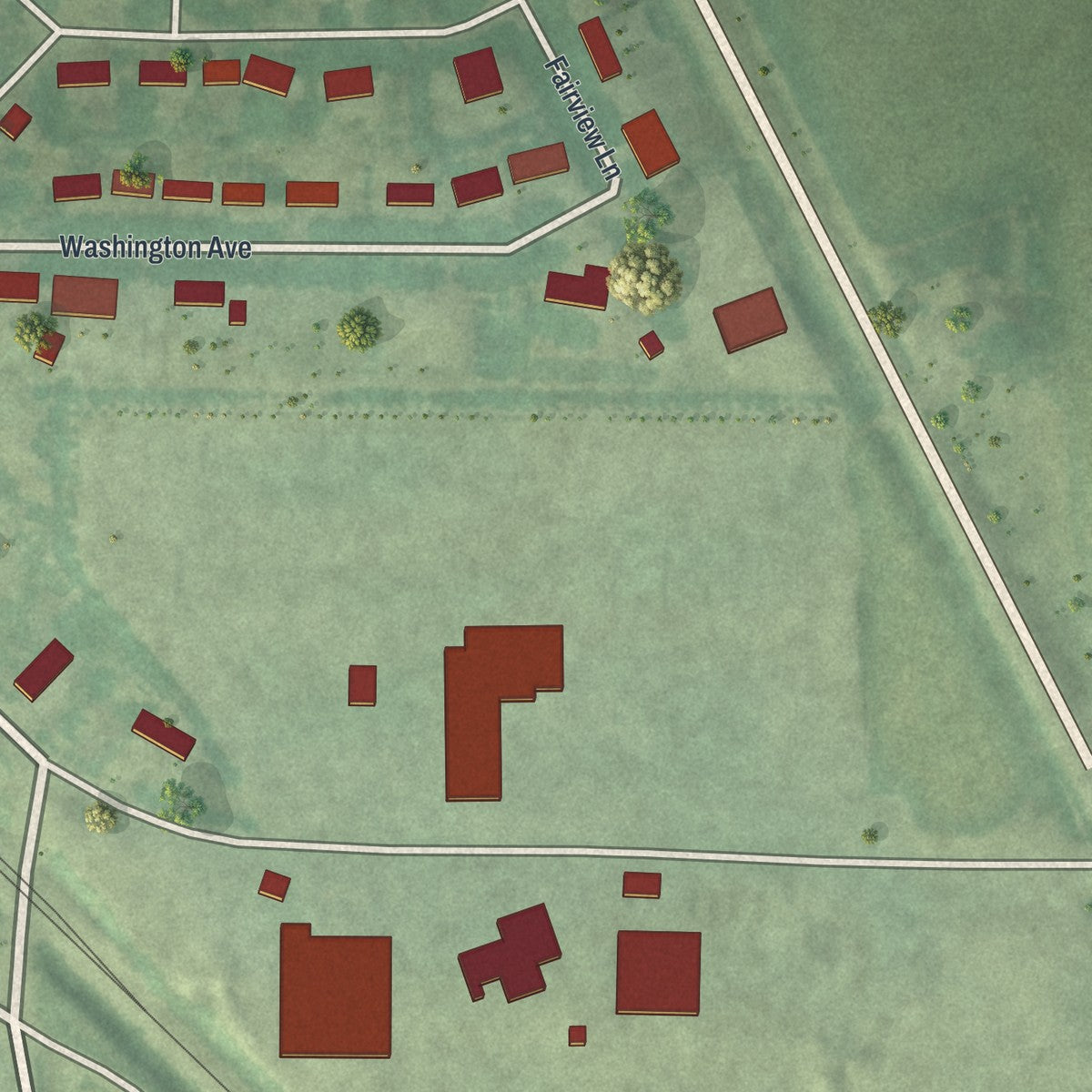 Second close-up of the map of Hancock, Minnesota print showing more streets and buildings
