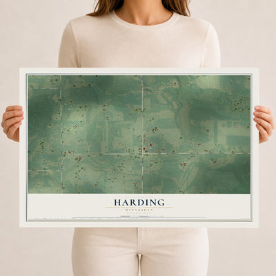 Map of Harding, Minnesota, 12 x 18 inch unframed archival matte print