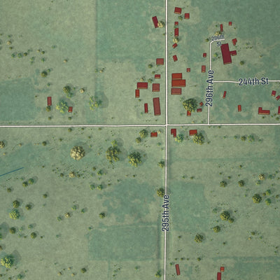 Close-up of the map of Harding, Minnesota print showing street and building detail
