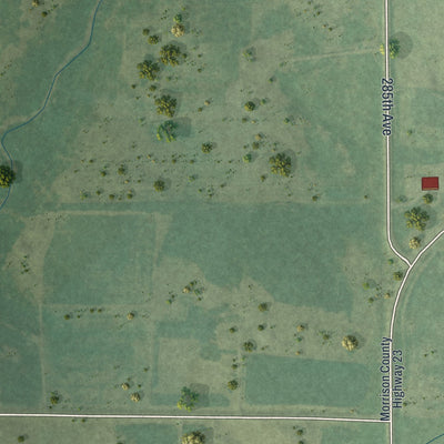 Second close-up of the map of Harding, Minnesota print showing more streets and buildings