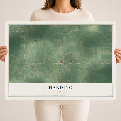 Map of Harding, Minnesota, 18 x 24 inch unframed archival matte print