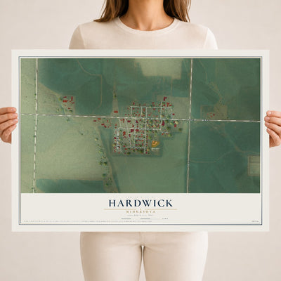 Map of Hardwick, Minnesota, 18 x 24 inch unframed archival matte print