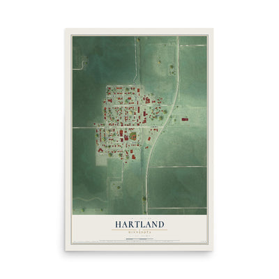Map of Hartland, Minnesota, 12 x 18 inch unframed archival matte print