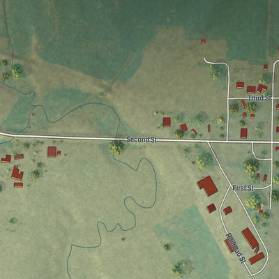 Close-up of the map of Hatfield, Minnesota print showing street and building detail