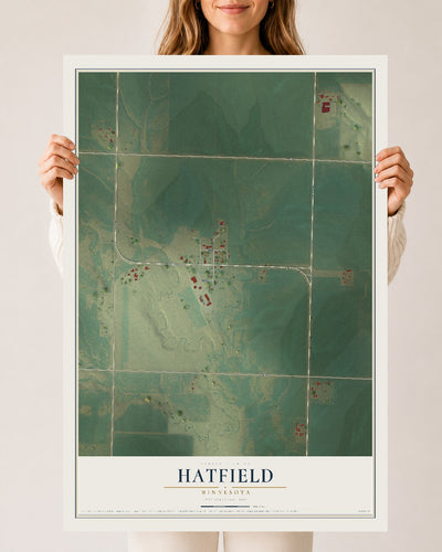 Map of Hatfield, Minnesota, 24 x 36 inch unframed archival matte print