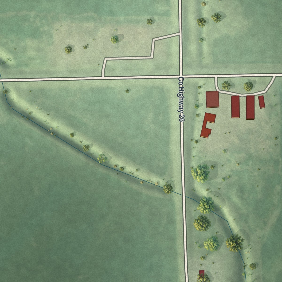 Second close-up of the map of Hayward, Minnesota print showing more streets and buildings