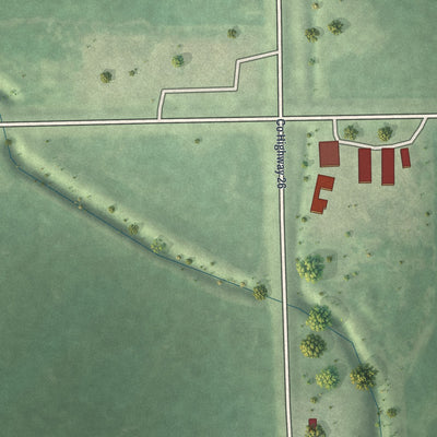 Second close-up of the map of Hayward, Minnesota print showing more streets and buildings