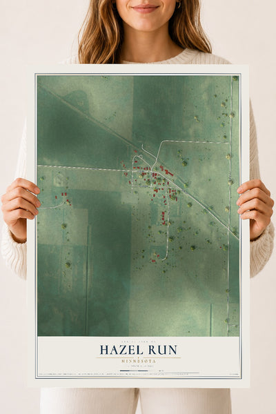 Map of Hazel Run, Minnesota, 18 x 24 inch unframed archival matte print