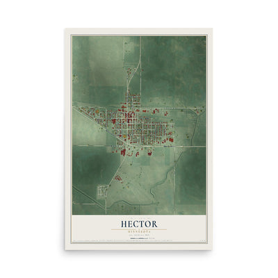 Map of Hector, Minnesota, 12 x 18 inch unframed archival matte print