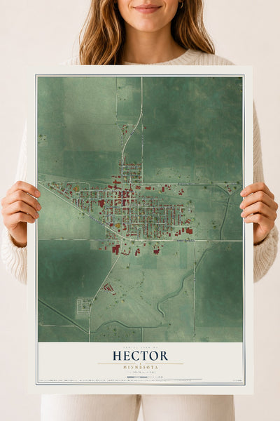 Map of Hector, Minnesota, 18 x 24 inch unframed archival matte print