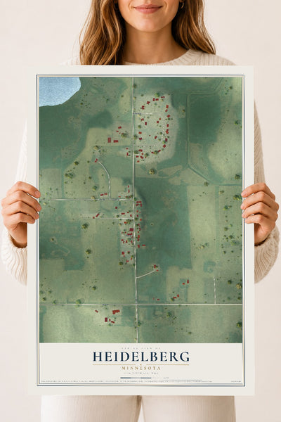 Map of Heidelberg, Minnesota, 18 x 24 inch unframed archival matte print
