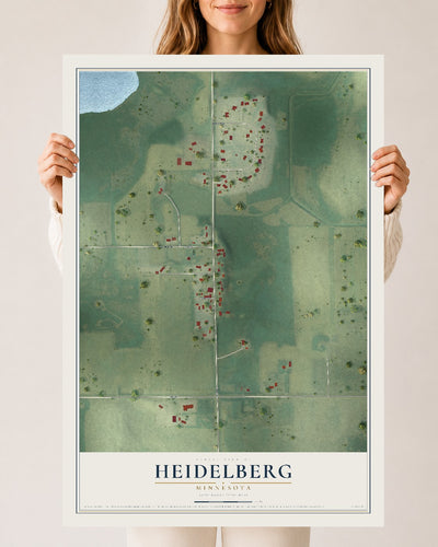 Map of Heidelberg, Minnesota, 24 x 36 inch unframed archival matte print