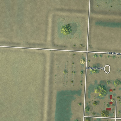 Second close-up of the map of Hendrum, Minnesota print showing more streets and buildings