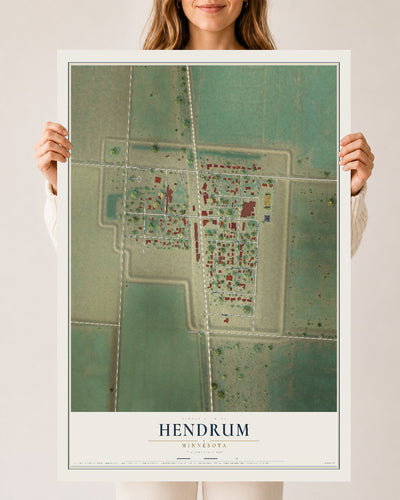 Map of Hendrum, Minnesota, 24 x 36 inch unframed archival matte print