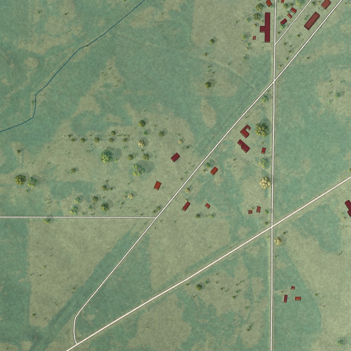 Second close-up of the map of Henning, Minnesota print showing more streets and buildings