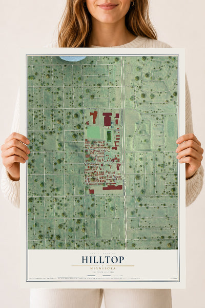 Map of Hilltop, Minnesota, 18 x 24 inch unframed archival matte print