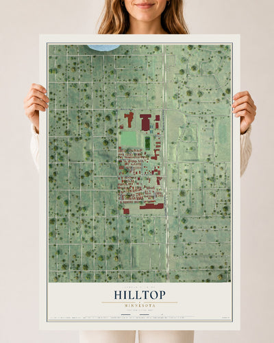 Map of Hilltop, Minnesota, 24 x 36 inch unframed archival matte print