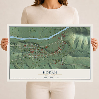Map of Hokah, Minnesota, 12 x 18 inch unframed archival matte print