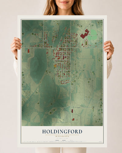 Map of Holdingford, Minnesota, 24 x 36 inch unframed archival matte print