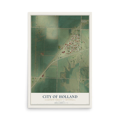 Map of Holland, Minnesota, 12 x 18 inch unframed archival matte print
