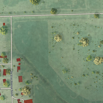 Second close-up of the map of Hollandale, Minnesota print showing more streets and buildings