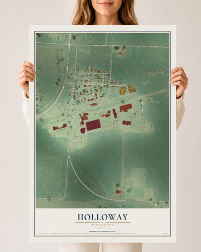 Map of Holloway, Minnesota, 24 x 36 inch unframed archival matte print