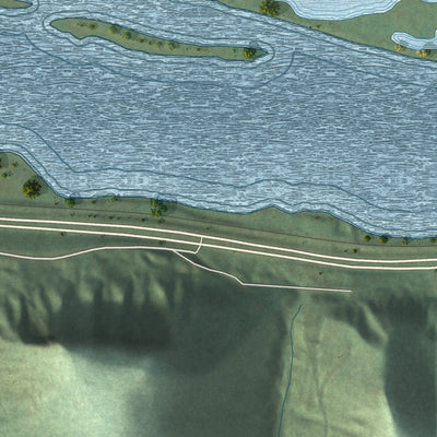 Close-up of the map of Homer, Minnesota print showing street and building detail