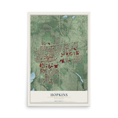 Map of Hopkins, Minnesota, 12 x 18 inch unframed archival matte print
