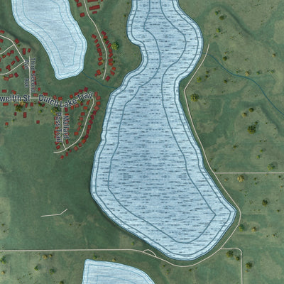 Second close-up of the map of Howard Lake, Minnesota print showing more streets and buildings