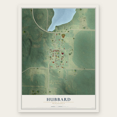 Hubbard, Minnesota map print, the full design