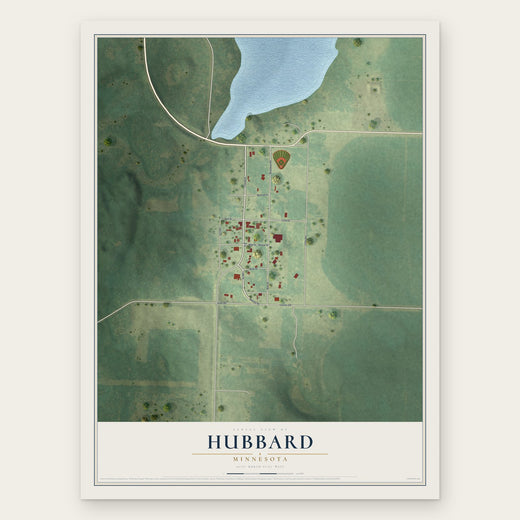 Hubbard, Minnesota map print, the full design