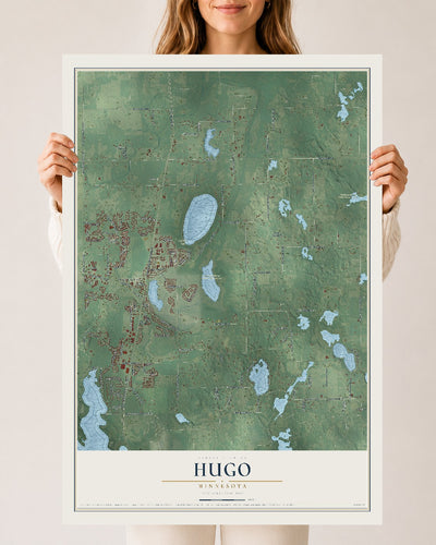 Map of Hugo, Minnesota, 24 x 36 inch unframed archival matte print