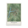 Map of Hutchinson, Minnesota, 12 x 18 inch unframed archival matte print