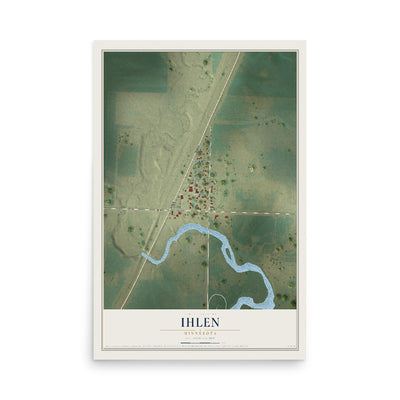 Map of Ihlen, Minnesota, 12 x 18 inch unframed archival matte print